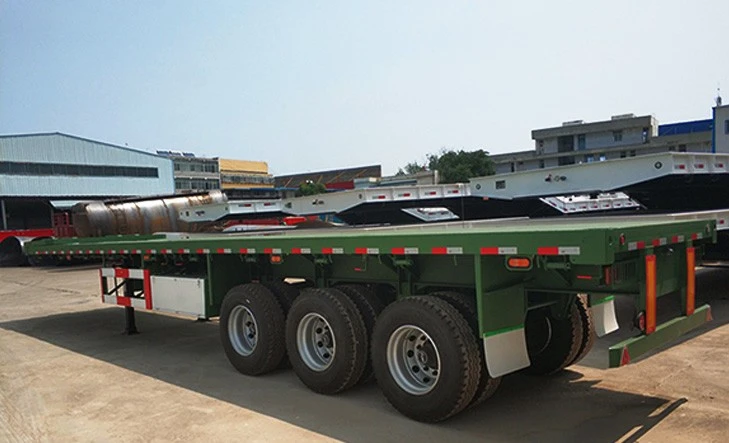 Remolque de plataforma plana para contenedores de 3 ejes de venta caliente de China con calidad duradera