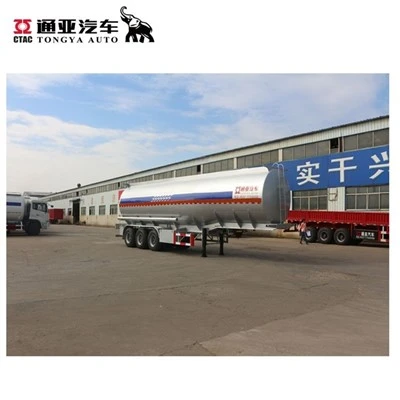 Remolque cisterna de combustible de gasolina de acero inoxidable de tres ejes 50000L