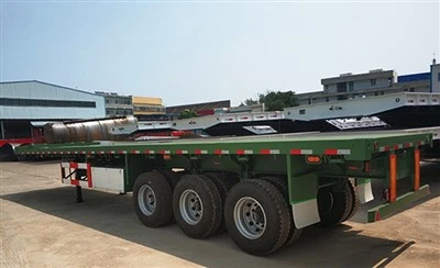 Remolque de plataforma plana para contenedores de 3 ejes de venta caliente de China con calidad duradera